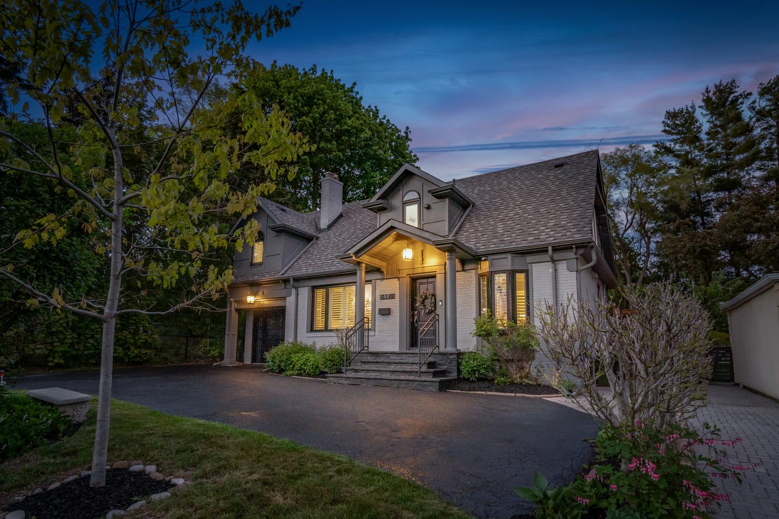 A Chestnut Hills home at twilight, prepared and photographed for market